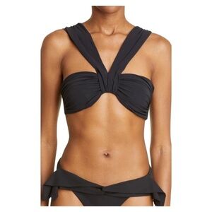 NWOT NENSI DOJAKA Wide-shoulder Strap Bikini Top In
Black